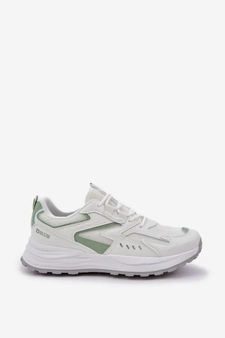 Discount Big Star Shoes Buty Sportowe Damskie Big Star NN274A095 HI-POLY SYSTEM Biało-Zielone Biały