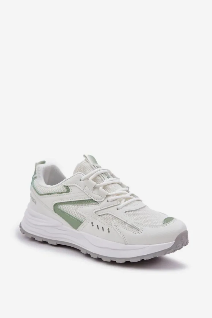 Discount Big Star Shoes Buty Sportowe Damskie Big Star NN274A095 HI-POLY SYSTEM Biało-Zielone Biały