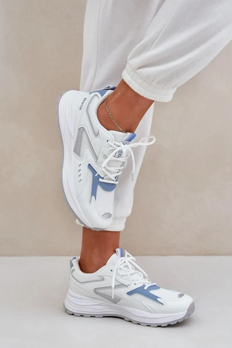 Damskie Big Star Shoes Buty Sportowe Damskie Big Star NN274A094 HI-POLY SYSTEM Biało-Niebieskie