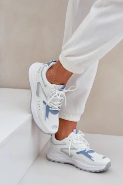 Damskie Big Star Shoes Buty Sportowe Damskie Big Star NN274A094 HI-POLY SYSTEM Biało-Niebieskie