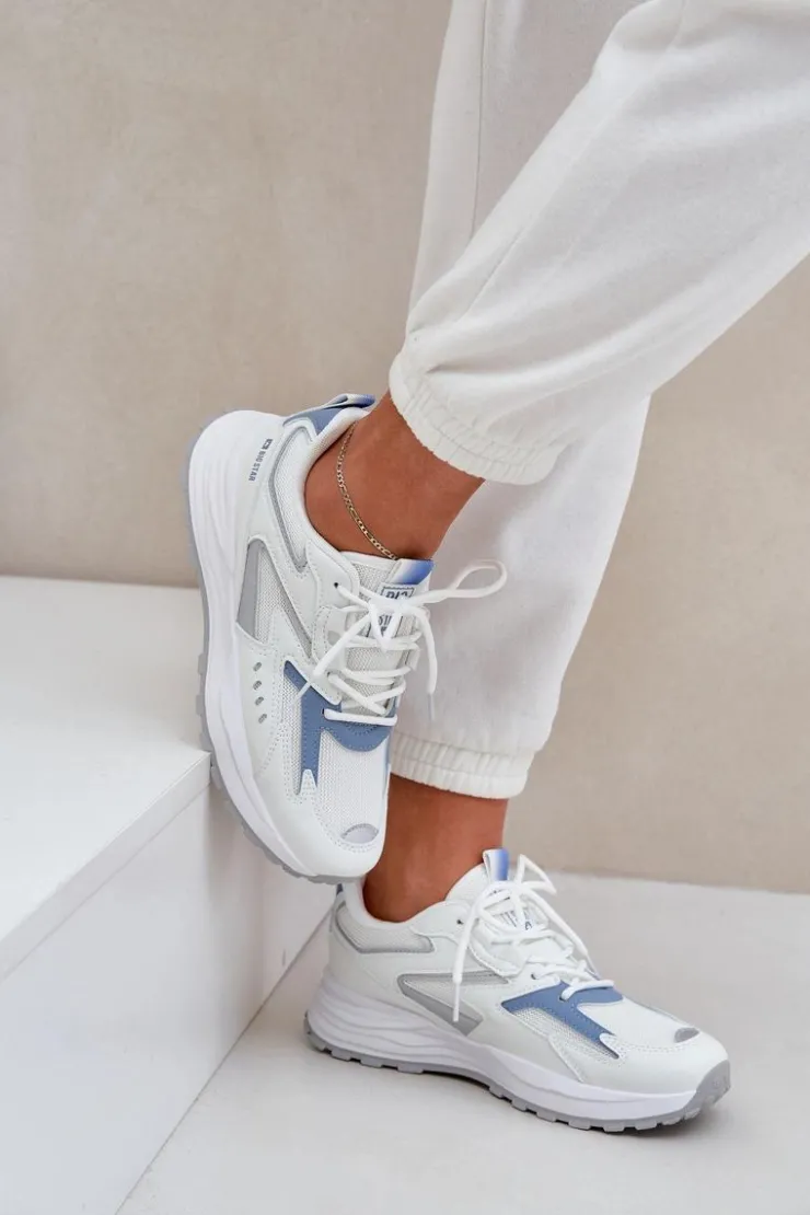 Damskie Big Star Shoes Buty Sportowe Damskie Big Star NN274A094 HI-POLY SYSTEM Biało-Niebieskie