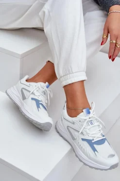 Damskie Big Star Shoes Buty Sportowe Damskie Big Star NN274A094 HI-POLY SYSTEM Biało-Niebieskie