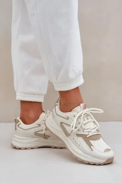 Big Star Shoes Buty Sportowe Big Star|Sneakersy Damskie*Buty Sportowe Damskie Big Star NN274A096 HI-POLY SYSTEM Beżowe Beżowy