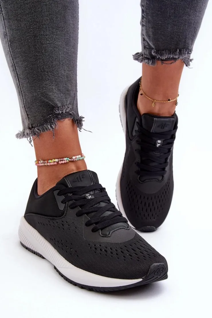 4F Buty Sportowe Na Platformie*Buty Sportowe Damskie RSS2SPOF056 Czarne