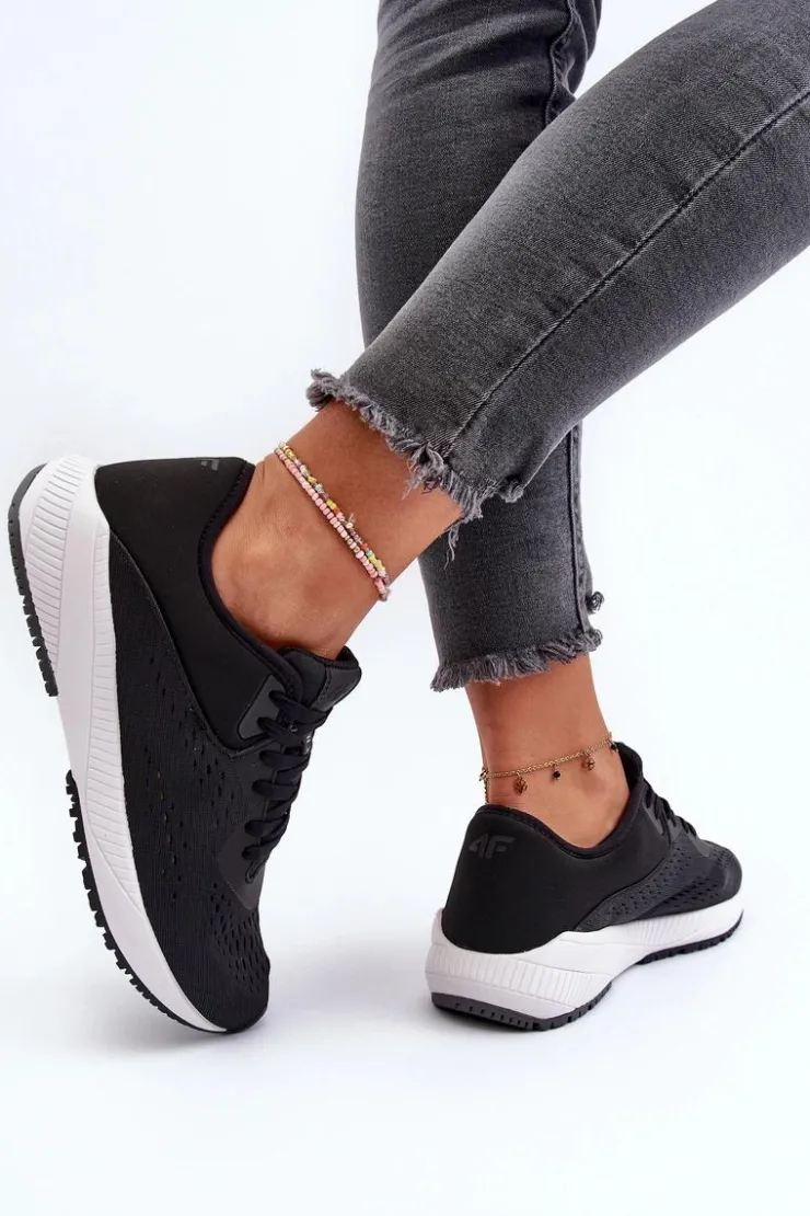 4F Buty Sportowe Na Platformie*Buty Sportowe Damskie RSS2SPOF056 Czarne