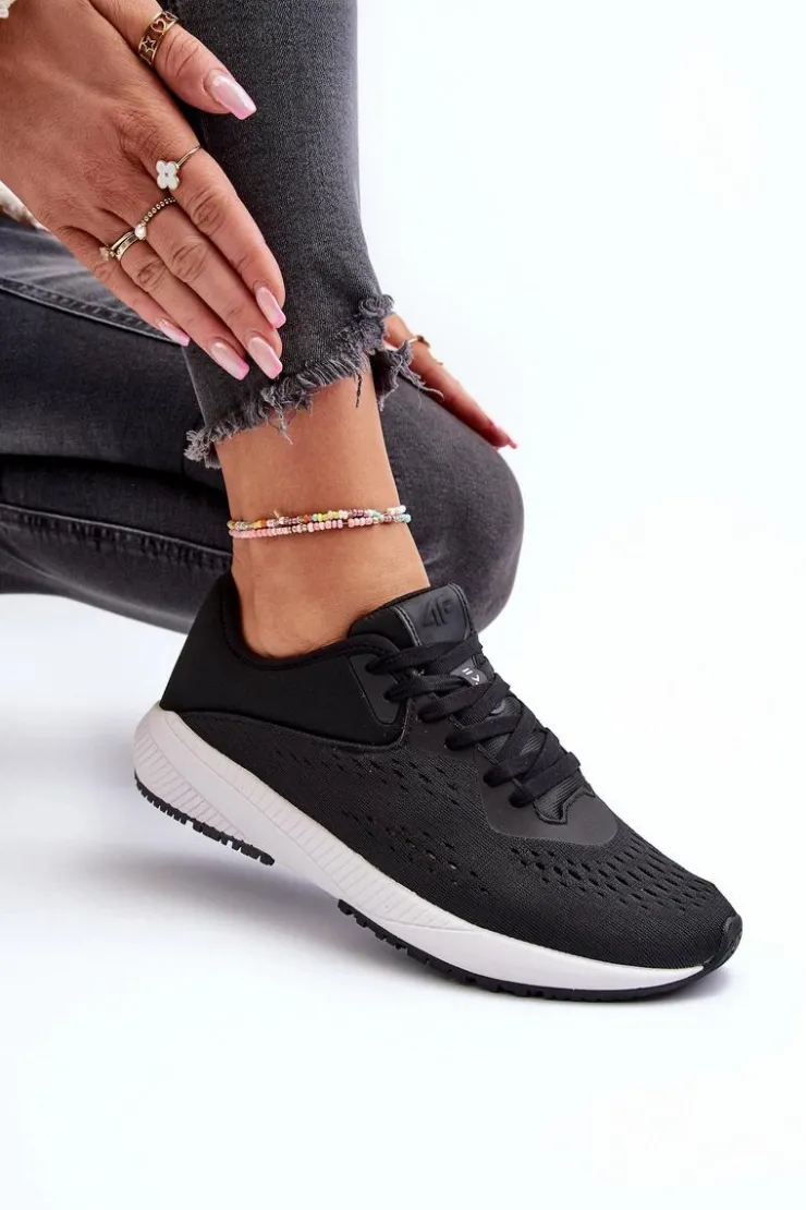 4F Buty Sportowe Na Platformie*Buty Sportowe Damskie RSS2SPOF056 Czarne
