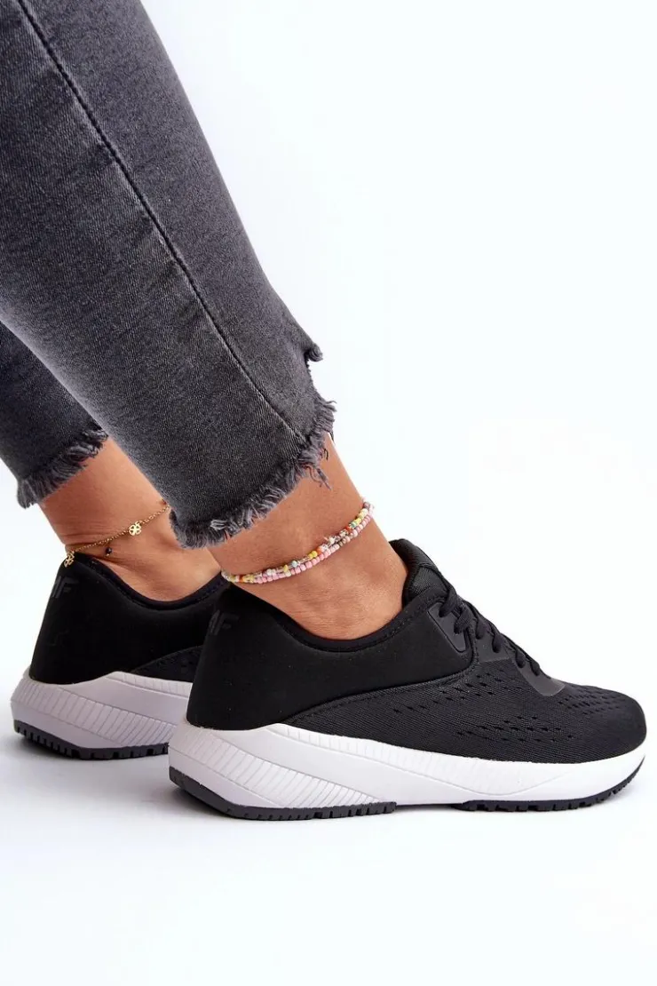 4F Buty Sportowe Na Platformie*Buty Sportowe Damskie RSS2SPOF056 Czarne