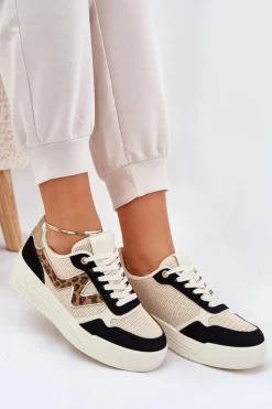 Boto Buty Sportowe Na Platformie|Sneakersy Damskie*Buty Sportowe Damskie Na Platformie Panterka Czarne Lorori Czarny