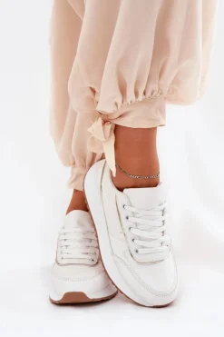 Boto Sneakersy Damskie*Buty Sportowe Damskie Na Platformie Białe Nevliese