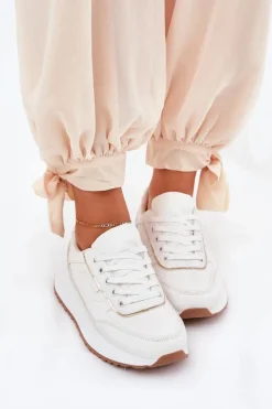 Boto Sneakersy Damskie*Buty Sportowe Damskie Na Platformie Białe Nevliese