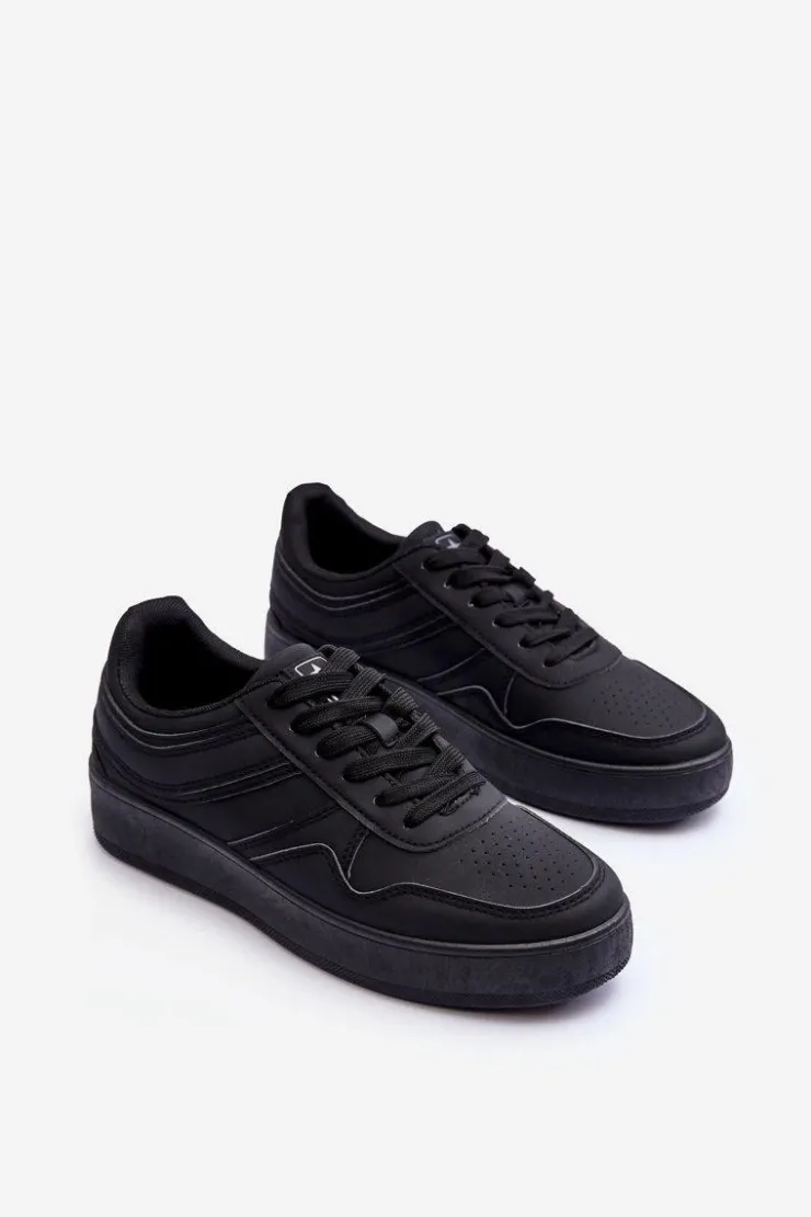 Evento Buty Sportowe Na Platformie|Sneakersy Damskie*Buty Sportowe Damskie Na Platformie Czarne Pudina Czarny