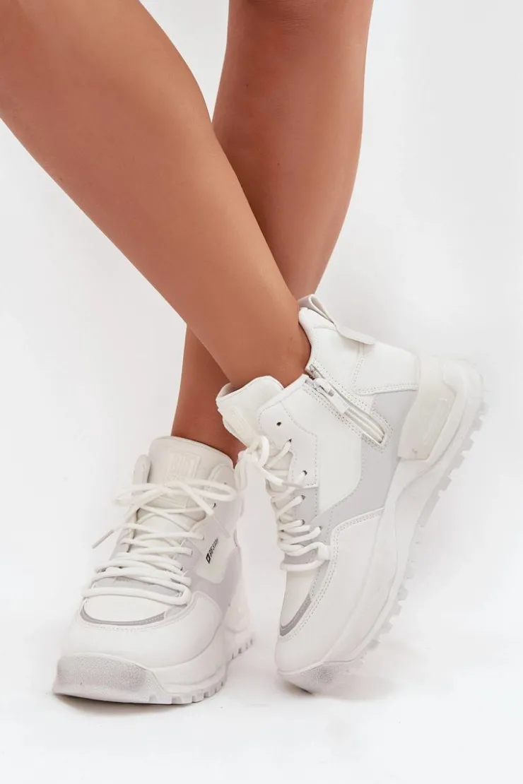 Damskie Big Star Shoes Buty Sportowe Damskie Na Platformie Big Star SS274510 Białe