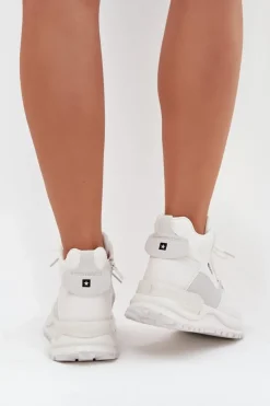 Damskie Big Star Shoes Buty Sportowe Damskie Na Platformie Big Star SS274510 Białe