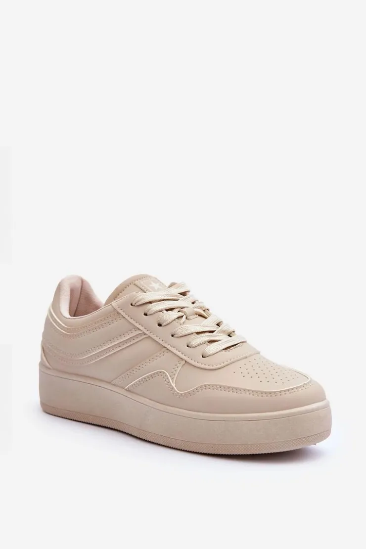 Damskie Evento Buty Sportowe Damskie Na Platformie Beżowe Pudina