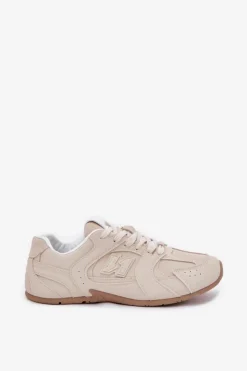 Boto Sneakersy Damskie*Buty Sportowe Damskie Z Eko Zamszu Beżowe Dorella