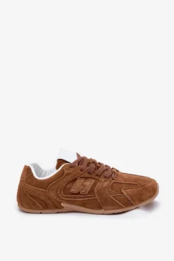 Boto Sneakersy Damskie*Buty Sportowe Damskie Z Eko Zamszu Camel Dorella