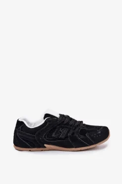 Damskie Boto Buty Sportowe Damskie Z Eko Zamszu Czarne Dorella