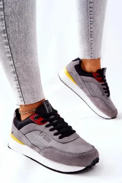 Damskie Big Star Shoes Buty Sportowe Memory Foam Big Star II274406 Szare