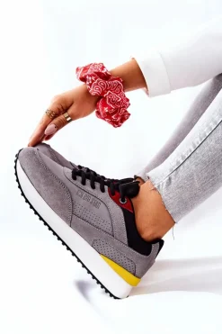 Damskie Big Star Shoes Buty Sportowe Memory Foam Big Star II274406 Szare