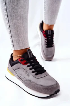 Damskie Big Star Shoes Buty Sportowe Memory Foam Big Star II274406 Szare