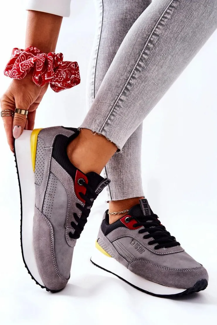Damskie Big Star Shoes Buty Sportowe Memory Foam Big Star II274406 Szare