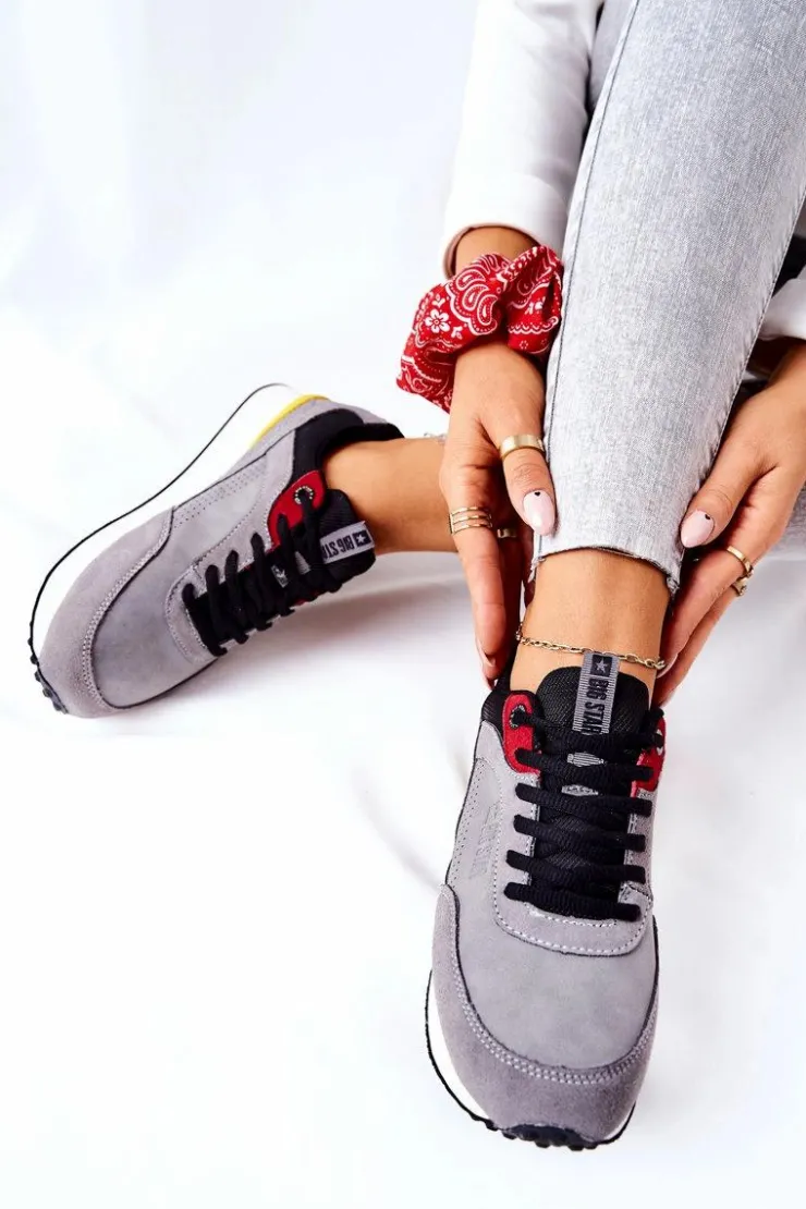 Damskie Big Star Shoes Buty Sportowe Memory Foam Big Star II274406 Szare