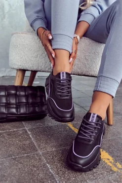 Outlet Big Star Shoes Buty Sportowe Memory Foam Big Star JJ274786 Czarne