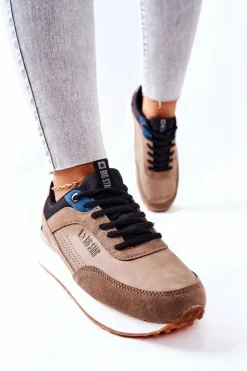 Best Big Star Shoes Buty Sportowe Memory Foam Big Star II274407 Brązowo-Czarne