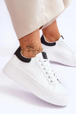 Clearance Boto Buty Sportowe Na Masywnej Platformie Biało-Czarne Boneti