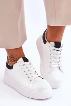 Clearance Boto Buty Sportowe Na Masywnej Platformie Biało-Czarne Boneti