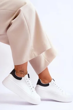 Clearance Boto Buty Sportowe Na Masywnej Platformie Biało-Czarne Boneti