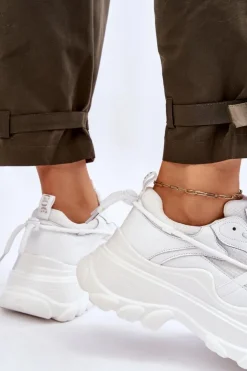 Best GOE Buty Sportowe Na Masywnej Platformie LL2N4029 Białe