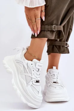 Best GOE Buty Sportowe Na Masywnej Platformie LL2N4029 Białe