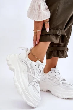 Best GOE Buty Sportowe Na Masywnej Platformie LL2N4029 Białe