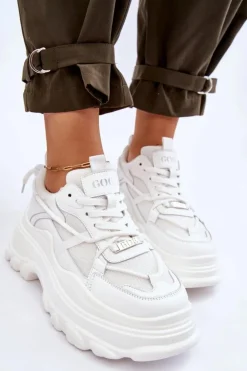 Best GOE Buty Sportowe Na Masywnej Platformie LL2N4029 Białe
