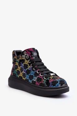 GOE Buty Sportowe Na Platformie Dżety MM2N4009 Czarne