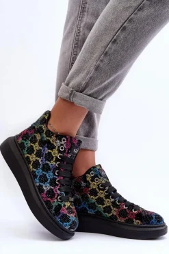 GOE Buty Sportowe Na Platformie Dżety MM2N4009 Czarne