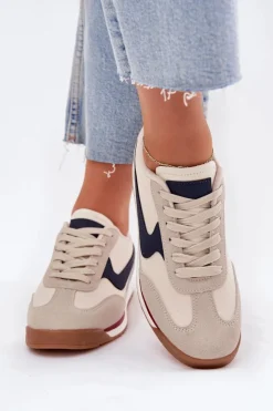 Outlet Evento Buty Sportowe Sneakersy Damskie Beżowe Zerina Beżowy