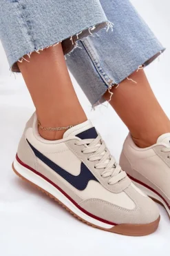 Outlet Evento Buty Sportowe Sneakersy Damskie Beżowe Zerina Beżowy