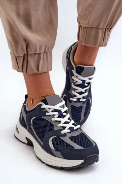 Boto Sneakersy Damskie*Buty Sportowe Sneakersy Damskie Granatowe Kildia