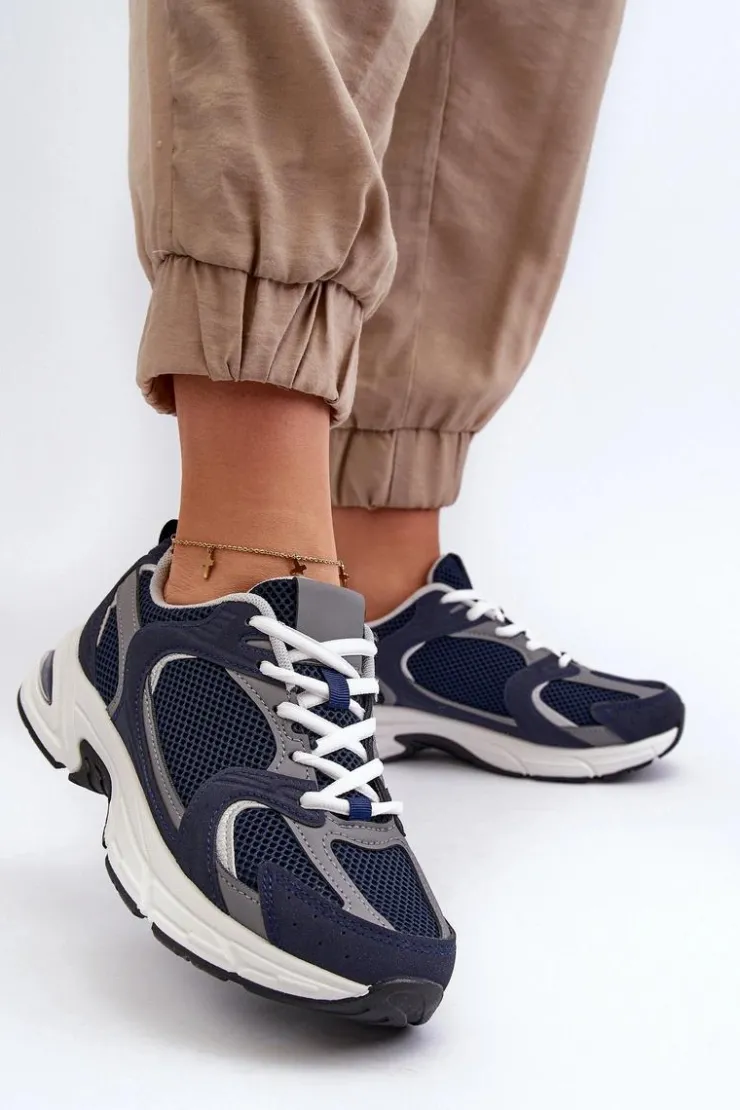 Boto Sneakersy Damskie*Buty Sportowe Sneakersy Damskie Granatowe Kildia