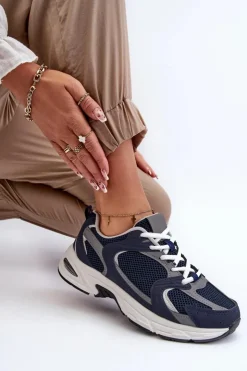 Boto Sneakersy Damskie*Buty Sportowe Sneakersy Damskie Granatowe Kildia