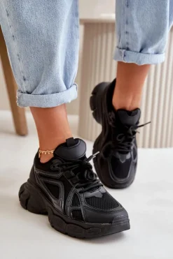Damskie Boto Buty Sportowe Sneakersy Damskie Czarne Timoci