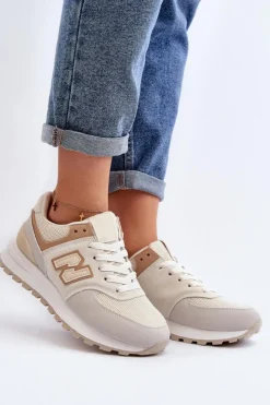 New Boto Buty Sportowe Sneakersy Damskie Beżowe Alettesa