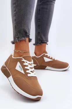 Discount Boto Buty Sportowe Sneakersy Damskie Brązowe Vovella Brązowy