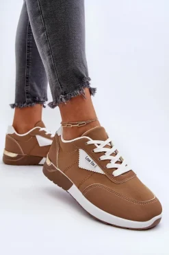 Discount Boto Buty Sportowe Sneakersy Damskie Brązowe Vovella Brązowy