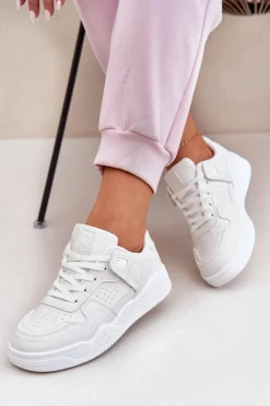 Clearance Evento Buty Sportowe Sneakersy Damskie Z Eko Skóry Białe Telisiria