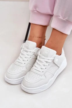 Clearance Evento Buty Sportowe Sneakersy Damskie Z Eko Skóry Białe Telisiria