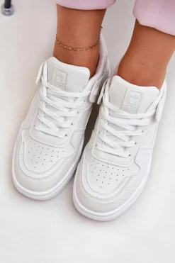 Clearance Evento Buty Sportowe Sneakersy Damskie Z Eko Skóry Białe Telisiria