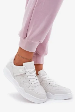 Clearance Evento Buty Sportowe Sneakersy Damskie Z Eko Skóry Białe Telisiria